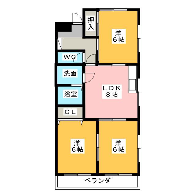 品川第一ビル B棟(3LDK/1階)の間取り写真