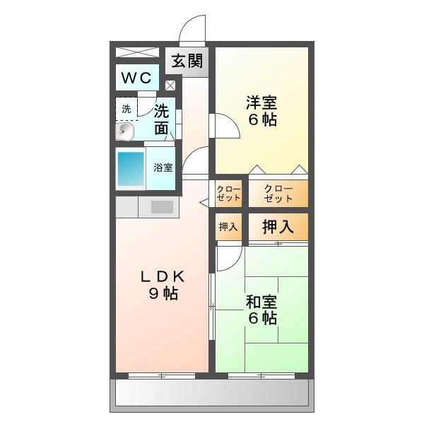 ヴィラビアンカ(2LDK/5階)の間取り写真