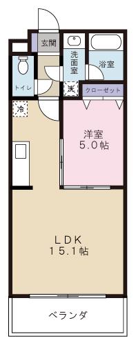 AIUOLA PALAIS(1LDK/3階)の間取り写真