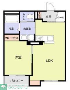 マンションシバガミ(1LDK/3階)の間取り写真