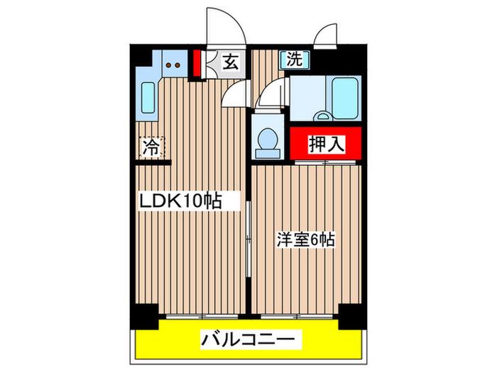 グランドーネ中山(1LDK/3階)の間取り写真