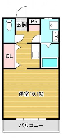 中島マンション(ワンルーム/3階)の間取り写真