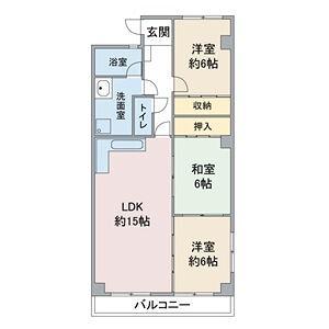 ラウムズ 植田(3LDK/1階)の間取り写真