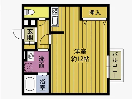 セジュール羽屋2(ワンルーム/1階)の間取り写真