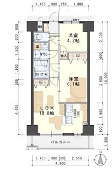 HOKULEA SENDAI(2LDK/2階)の間取り写真