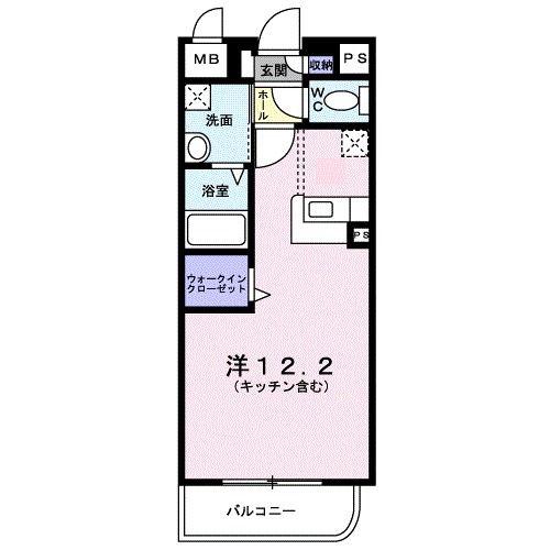 アンジュ アビタシオン(ワンルーム/2階)の間取り写真