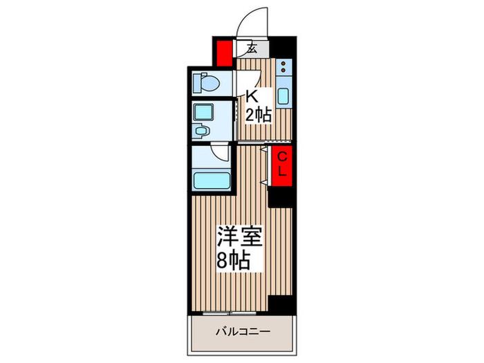 ロイヤルパーク高鼻(1K/6階)の間取り写真