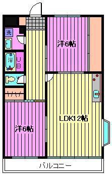 スリーズマンション(2LDK/2階)の間取り写真