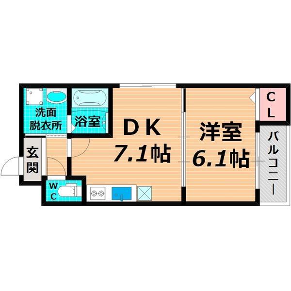 フジパレス深江橋V番館(1DK/3階)の間取り写真