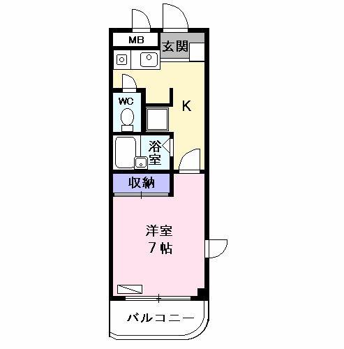 RAND MARK A(1K/2階)の間取り写真