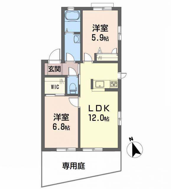 プランドール凛 A棟(2LDK/1階)の間取り写真