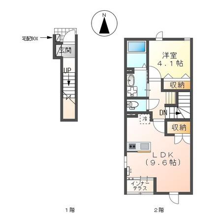 ソラーナ(1LDK/2階)の間取り写真