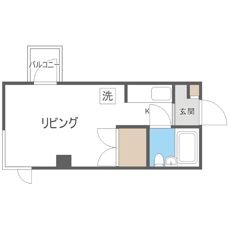 タイム15(1K/3階)の間取り写真