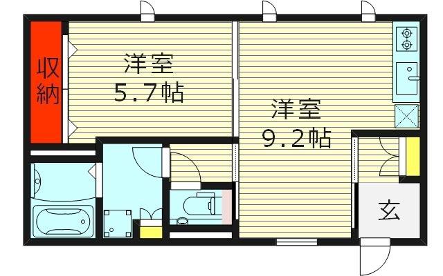 シーズンステージふるいち(1LDK/1階)の間取り写真