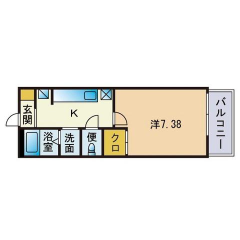 ユー・コーポラス(1K/2階)の間取り写真