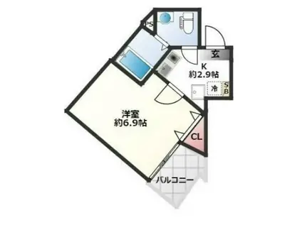 グランメゾン行徳(1K/1階)の間取り写真