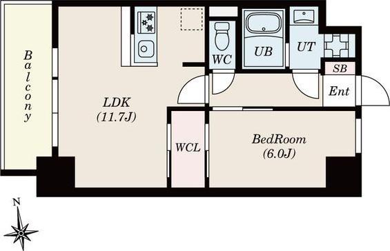 S-RESIDENCE桜本町AWESOME(1LDK/3階)の間取り写真