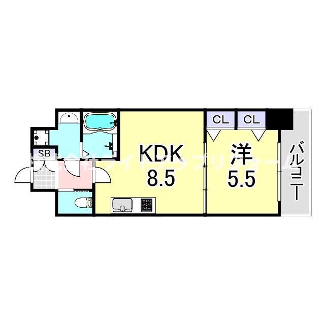 プレジオ神戸ウエスト(1LDK/4階)の間取り写真