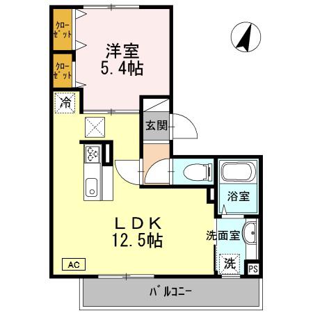 アネックス北神戸(1LDK/1階)の間取り写真