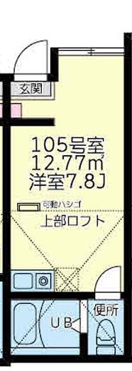 ユナイト新子安プラチナバウム(ワンルーム/1階)の間取り写真
