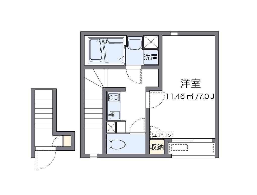 クレイノMAY(1K/2階)の間取り写真