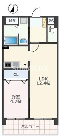 ステラ白山(1LDK/2階)の間取り写真