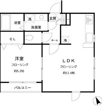 カプリス上池袋(1LDK/1階)の間取り写真