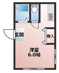 斉藤ハイツI(ワンルーム/2階)の間取り写真