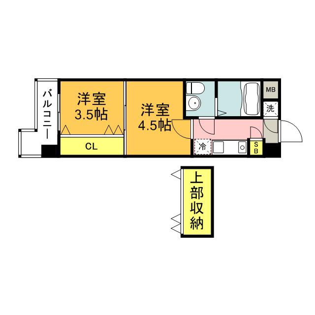WES-PROJECT 55 博多(2K/3階)の間取り写真