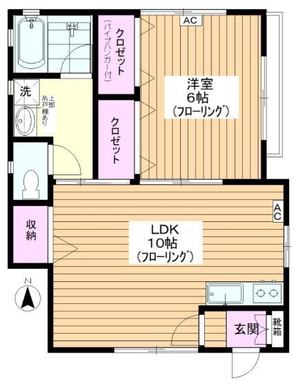 青山コーポ(1LDK/1階)の間取り写真