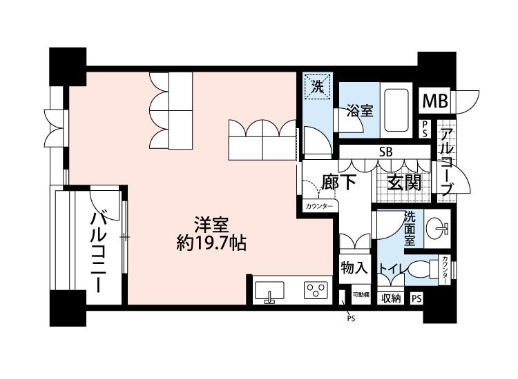 カプリース茶屋町東(ワンルーム/2階)の間取り写真
