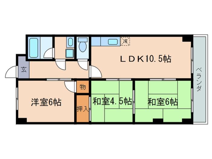 グレースコーポII(3LDK/3階)の間取り写真
