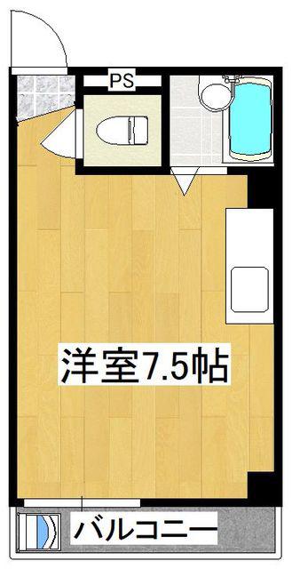 大産西新マンション(ワンルーム/5階)の間取り写真