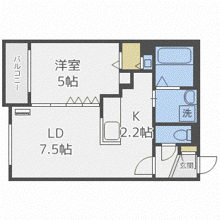 ESTOR KOTONI(1LDK/4階)の間取り写真