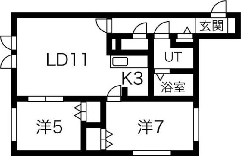 エリザベート菊水(2LDK/3階)の間取り写真
