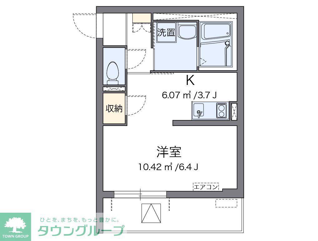 クレイノPIA(ワンルーム/3階)の間取り写真