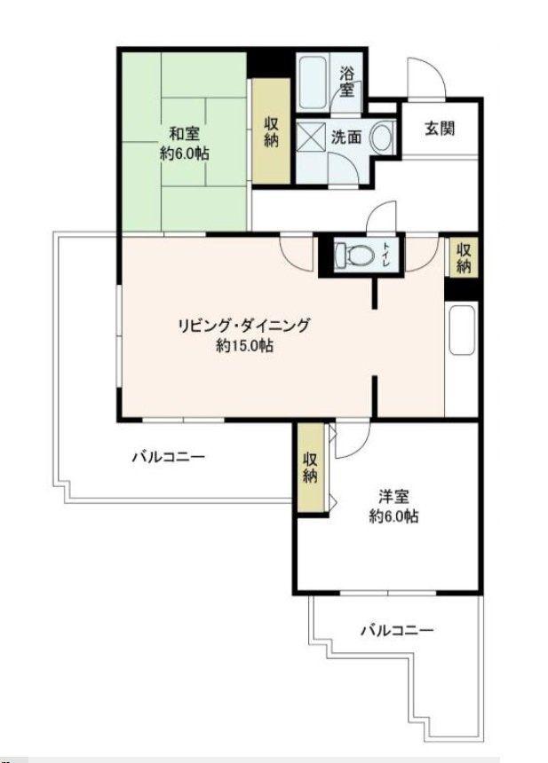 コーポレート中清戸一号棟(2LDK/1階)の間取り写真