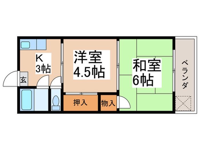 大木マンション(2K/3階)の間取り写真