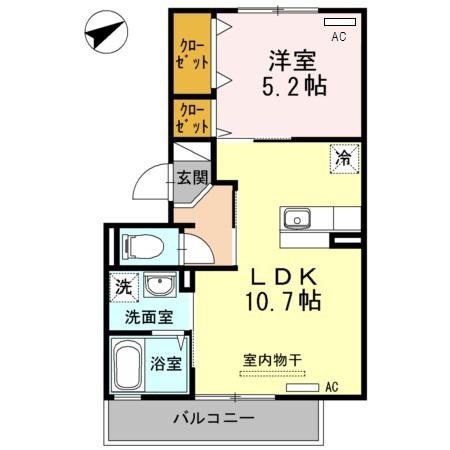 ハウス メイワ(1LDK/3階)の間取り写真