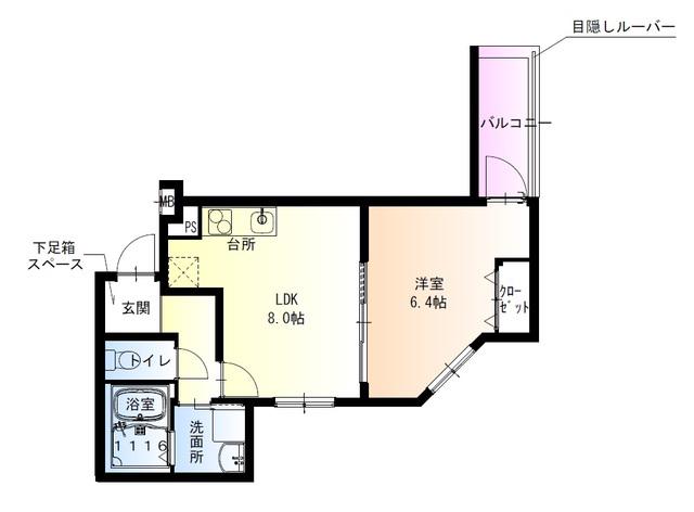 フジパレス岸和田駅前I番館(1LDK/1階)の間取り写真