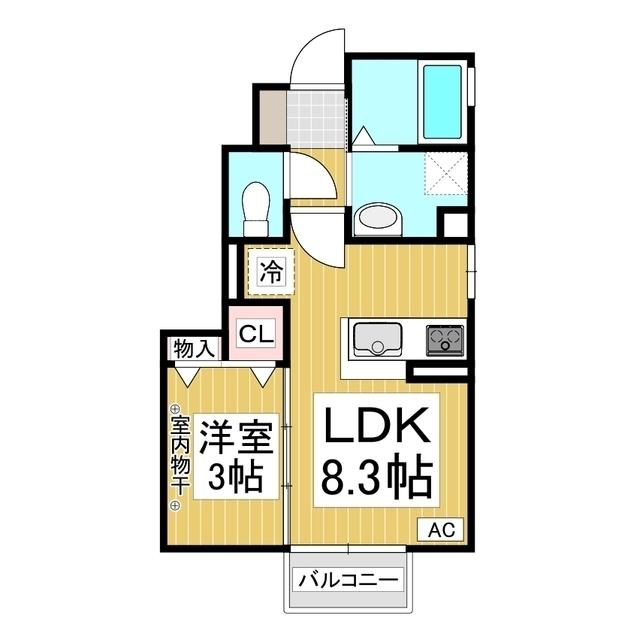 ベルフール(1LDK/1階)の間取り写真