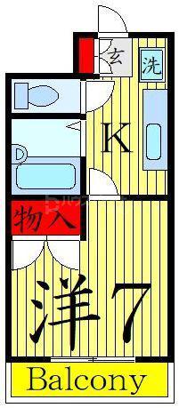 ミヤマエ弐番館(1K/2階)の間取り写真