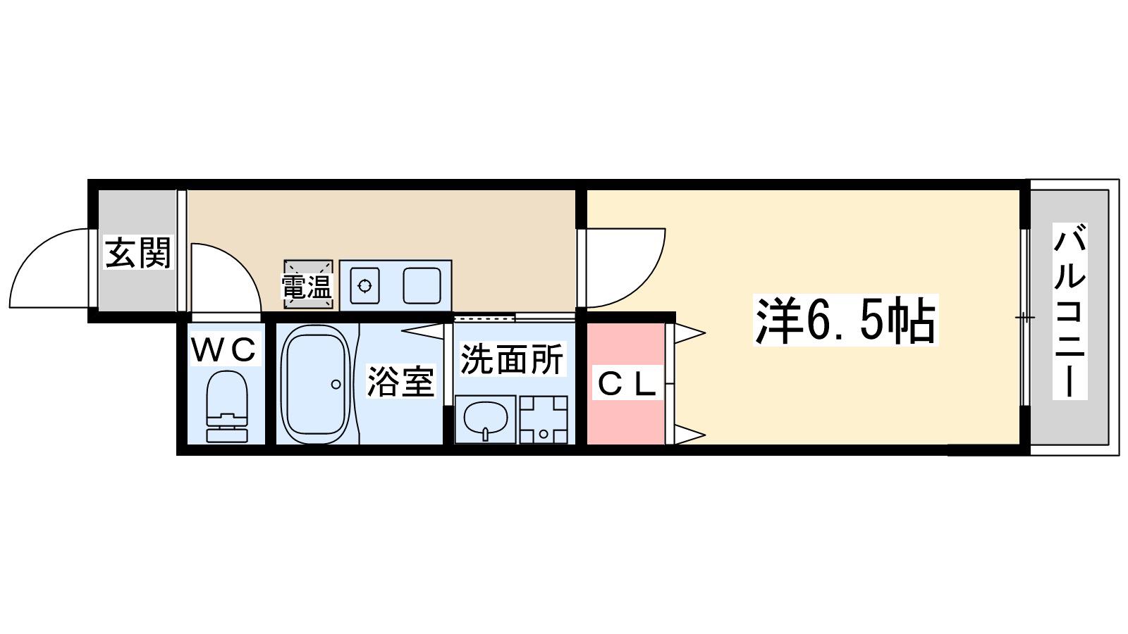 ノブ西梅田(1K/2階)の間取り写真