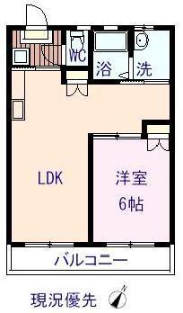 コーポ松浦(1LDK/1階)の間取り写真