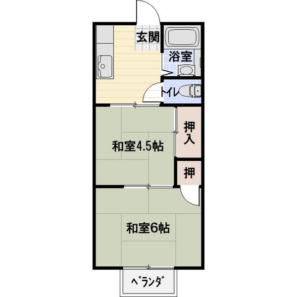 フジハイツ(2K/2階)の間取り写真