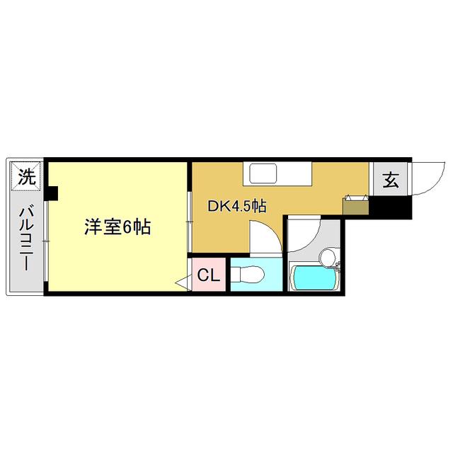 リブハイツ(1DK/4階)の間取り写真