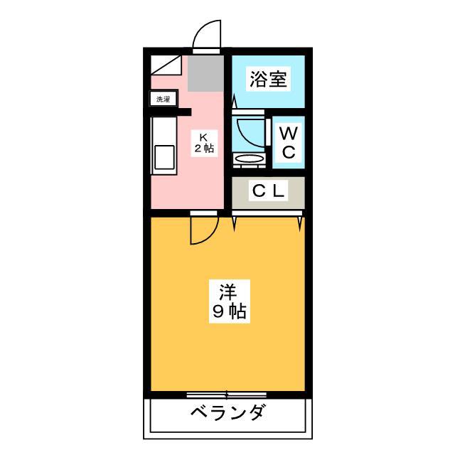 ミナール(1K/2階)の間取り写真
