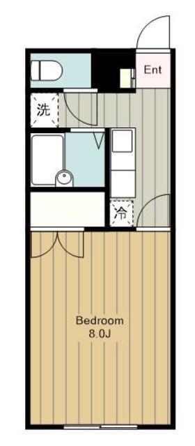 アムールA&A(1K/1階)の間取り写真