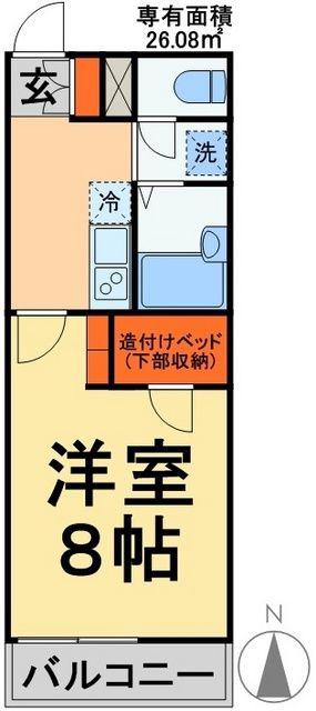レオパレスコスモMK(1K/3階)の間取り写真