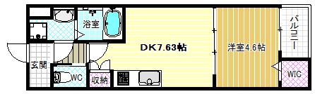 ステラキャットクローバー(1DK/3階)の間取り写真